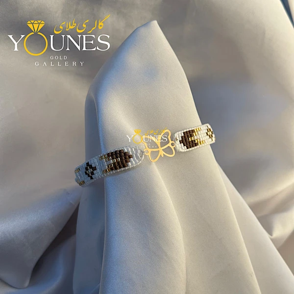 دستبند میوکی پروانه لیزری طلا